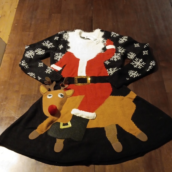 Juniors Born Famous Santa Claus Sweater Dress, size- X-SMALL - Picture 2 of 4